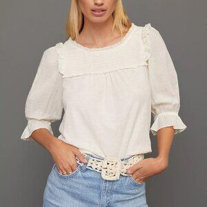 Anthropologie, Keri Smocked Top, Medium